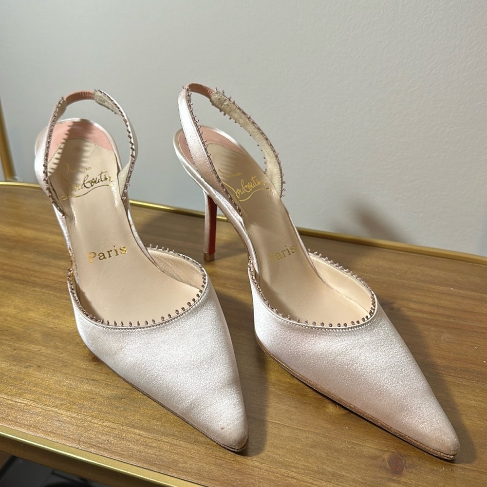 Pink satin Louboutin